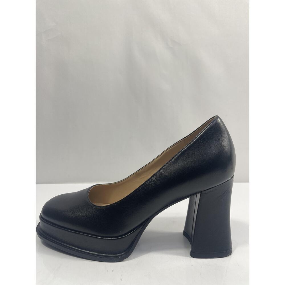 Coach Sculpt C Lth Pump Shoes Women's Size 7 Black Block Heel Pumps Dressy - Picture 2 of 15